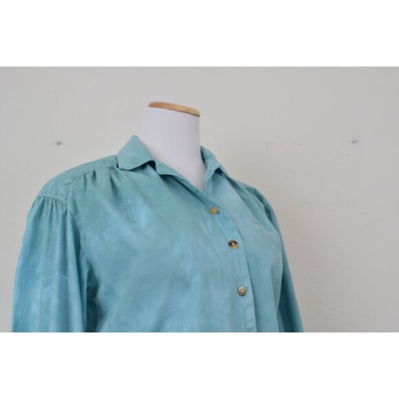 Vintage 90s Crop All Cotton‎ Tie Down Blouse size S - Picture 9 of 10